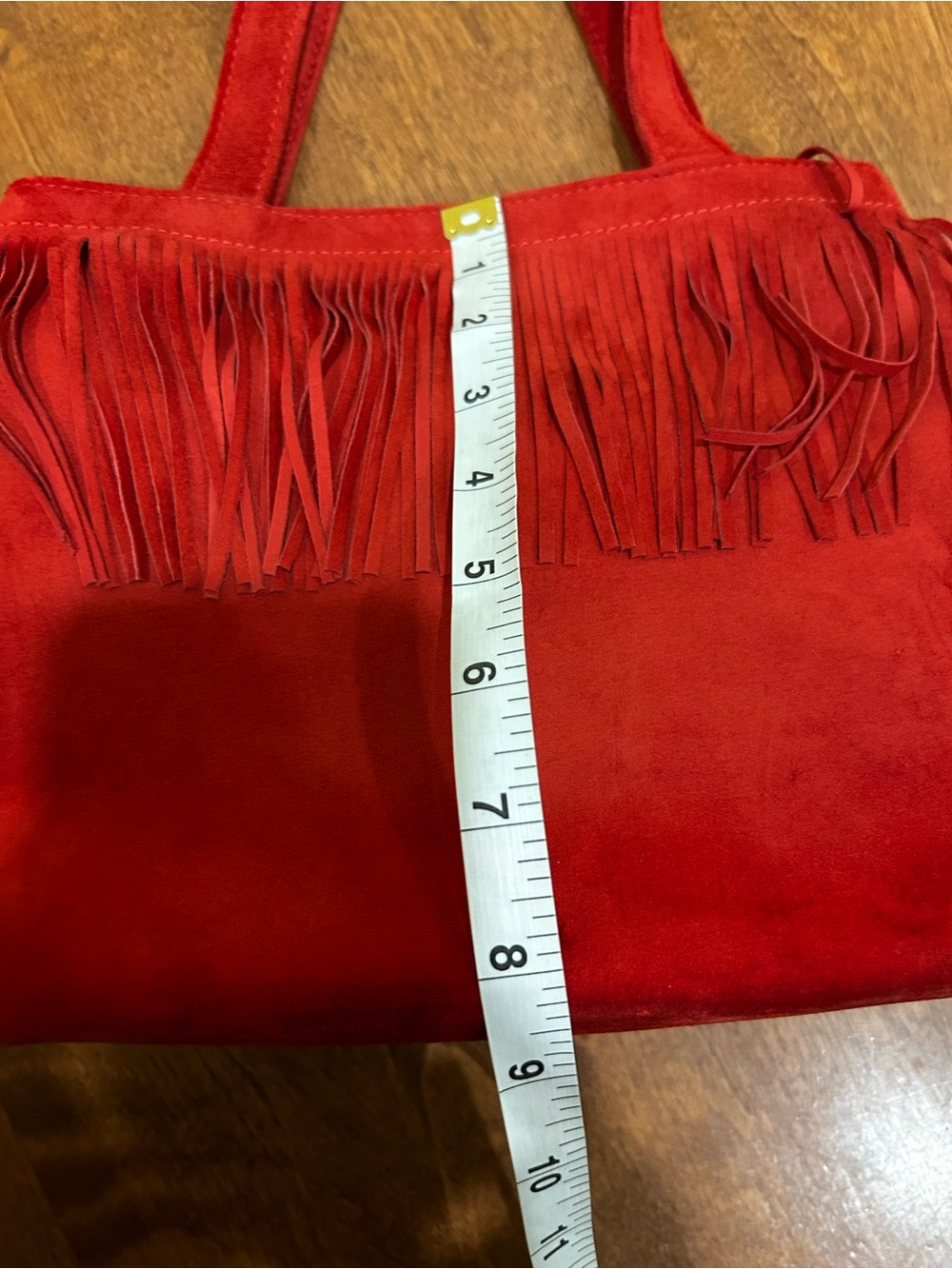 Vintage Red Suede leather purse by Danier - Picture 9 of 11